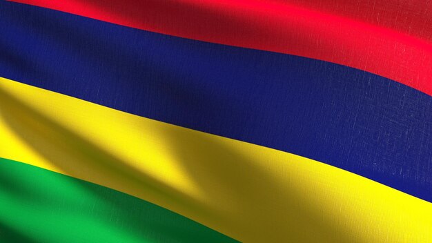 Volledige opname van de vlag van Mauritius