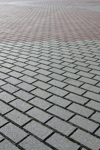 Volledige opname van een geplaveide straat