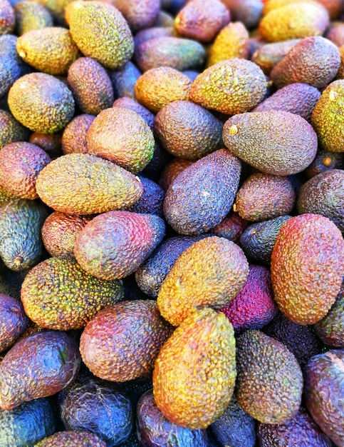 Foto volledige opname van fruit op de markt