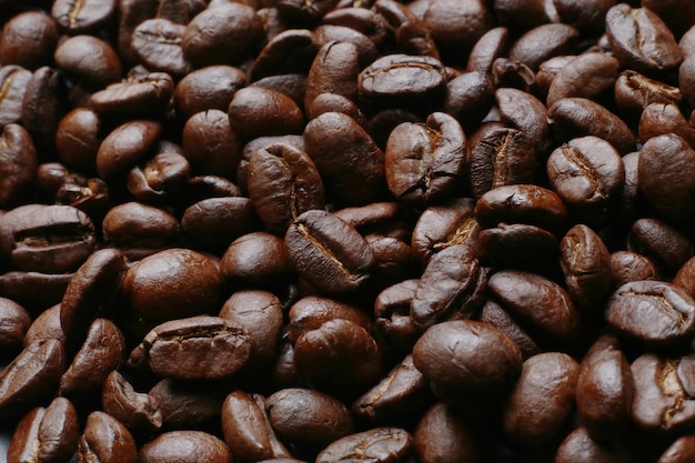 Volledige opname van geroosterde koffiebonen