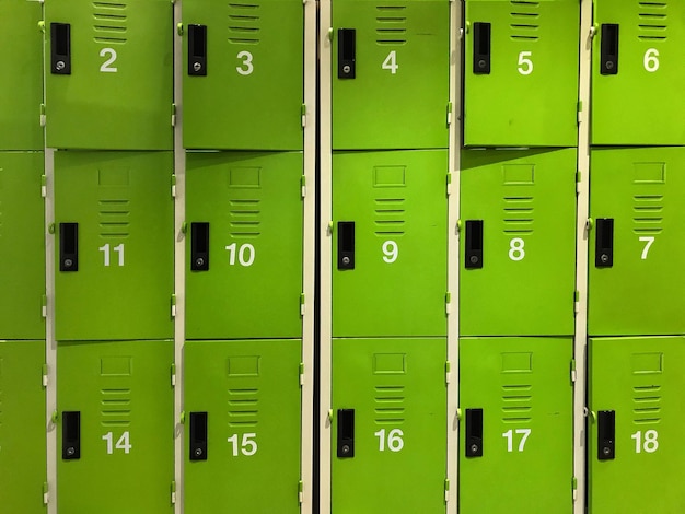 Foto volledige opname van lockers.