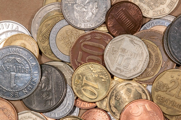 Foto volledige opname van munten