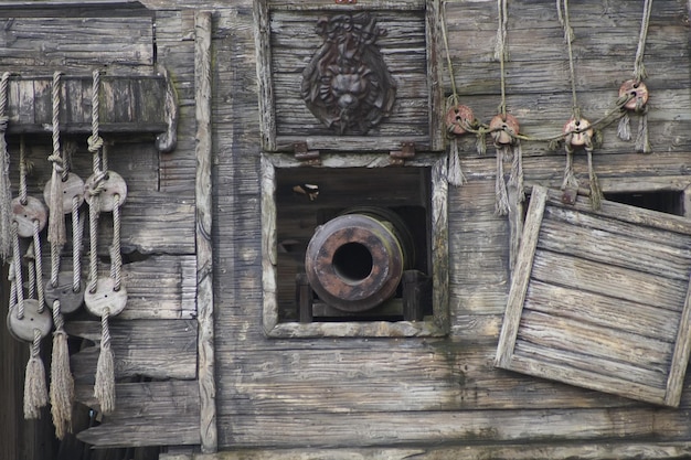 Foto volledige opname van oud hout