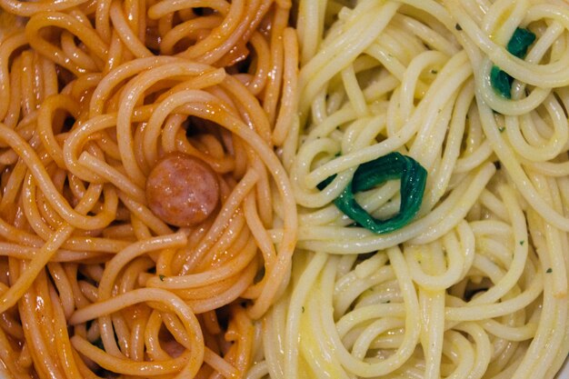 Foto volledige opname van spaghetti