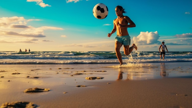 Photo volleyball on a beach side