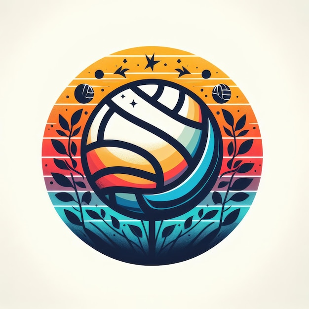 Photo volleyball competition icon colorful sport sign