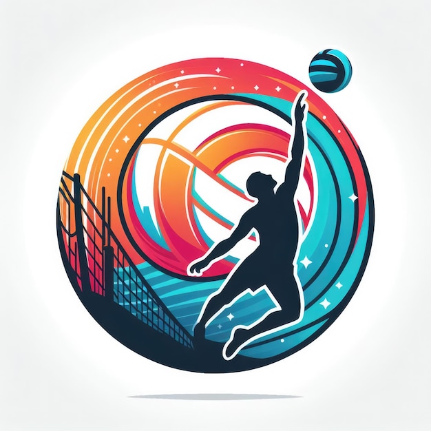 volleyball competition icon Colorful sport sign