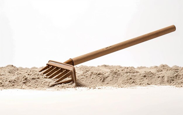 Volleyball Court Sand Rake Essentials On White Background