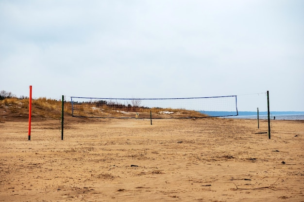 Volleyball court on the sea beach