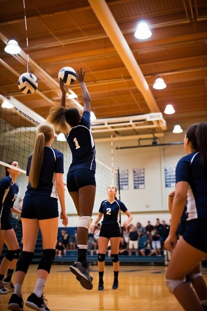 a volleyball game with the number 1 on it