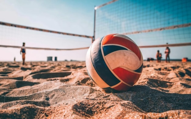 Volleyball on the sand Beach volleyball concept