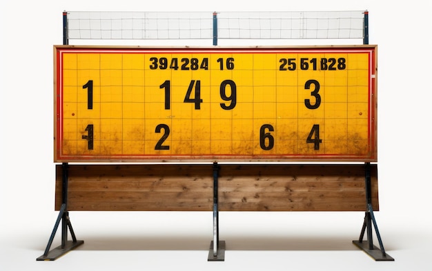 Volleyball Scoreboard With Showing Numbers 3D Character Isolated on White Background