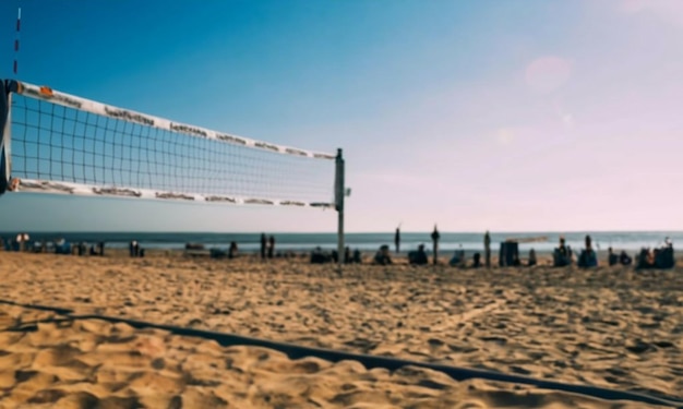 Volleybalnet in het zand Beach volleybal concept