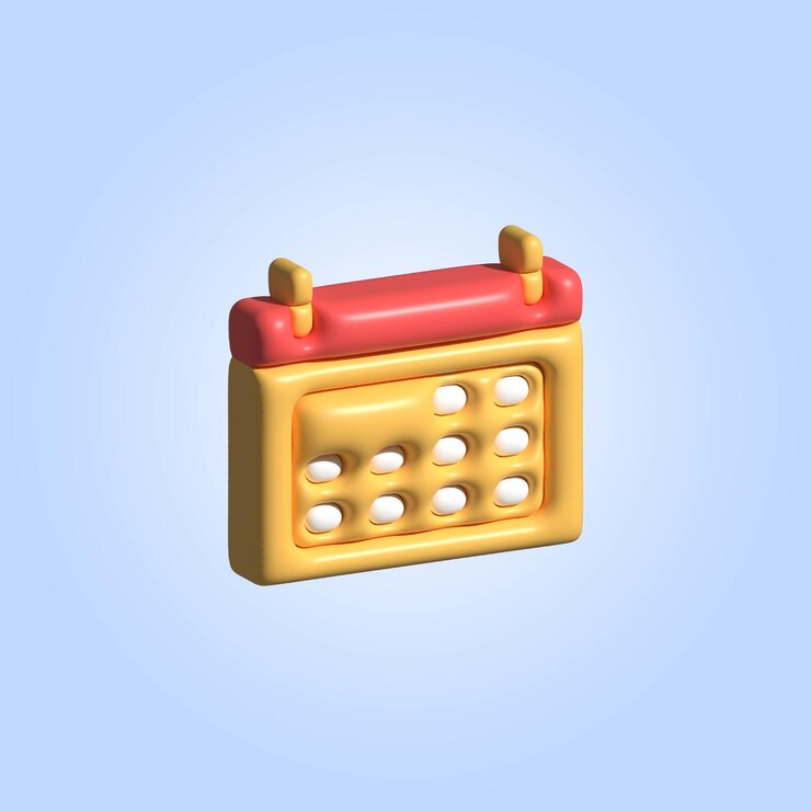 Photo 만화 달력 기호 현대적인 디자인 요소의 체적 3d 그림