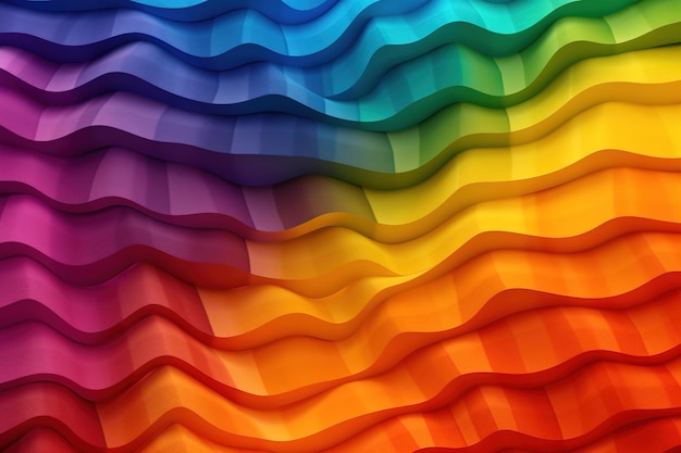 Volumetric abstract texture or wallpaper with the colors of the LGBTQ flag Rainbow Pride Inclusive Gay lesbian transgender Multicolor