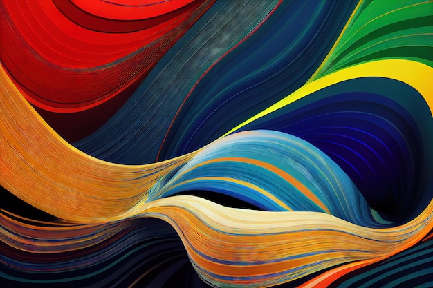 Объемная скрученная цветовая волна в дизайне текстуры фона d