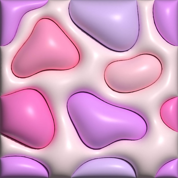 Volumetric wallpaper on the phone with abstract liquid forms 3d wallpaper spots inflated wall