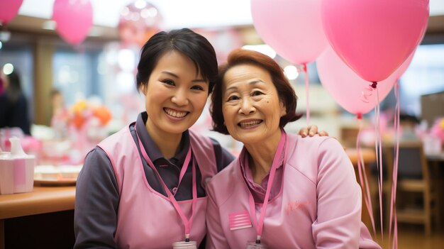 Volunteer caregivers providing comfort and support to cancer patients