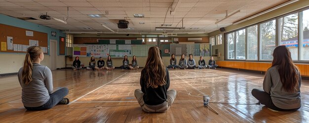 Photo volunteering at a local community center to help background