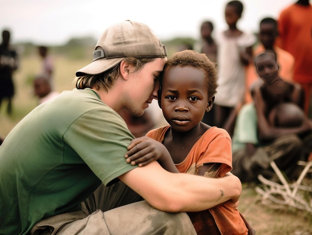 Foto volontari in africa assistenza ai paesi poveri in africa