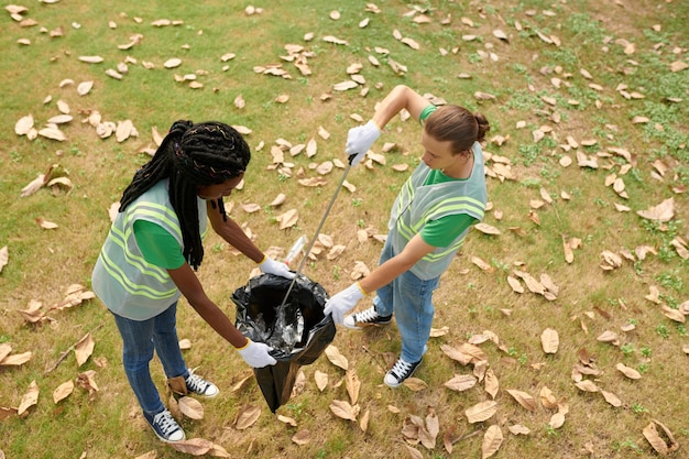 Photo volunteers cleaning park