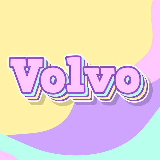 Photo volvo typography 3d design cute text word cool background photo jpg