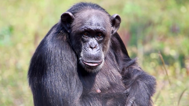 Volwassen chimpansee close-up