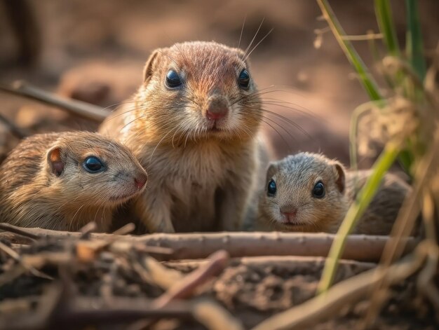 Volwassen Gopher met generatieve AI voor baby's