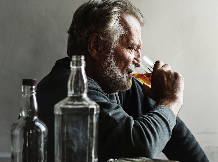 Foto volwassenen consumeren alcohol shoot