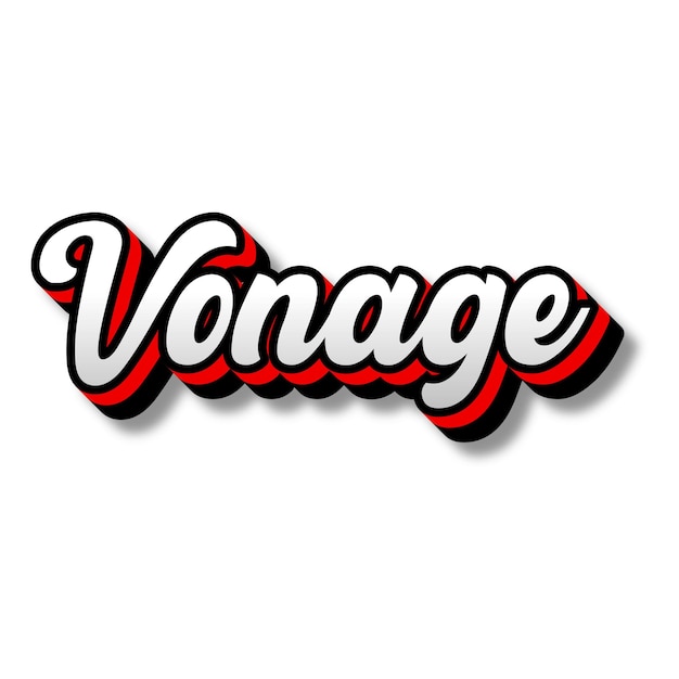 Photo vonage text 3d silver red black white background photo jpg