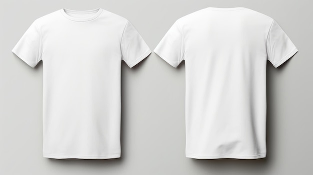 Voor- en achterbeeld van een man witte kleding Tshrit mockup geïsoleerd op wit