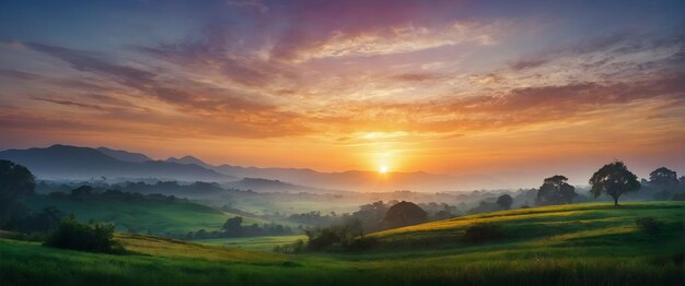 voor reclame en banner als Dawn Early Light De serene schoonheid van landschappen bij zonsopgang benadrukken