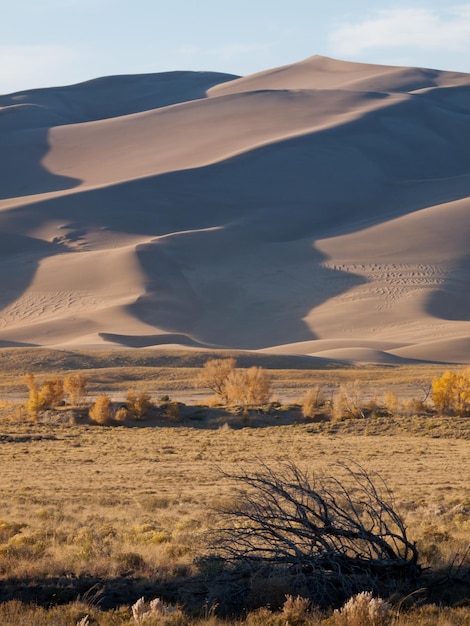 Voor zonsondergang in Great Sand Dunes National Park, Colorado.