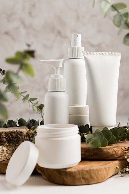 Vooraanzicht van natuurlijke cosmetica concept