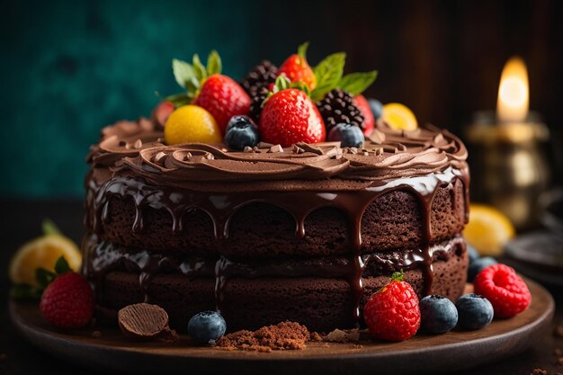 Voorbeeld van een zoete chocoladetaart