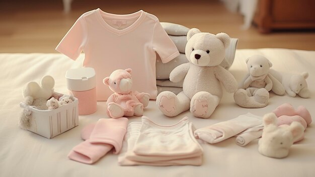 Voorbereiding van babykleding en accessoires