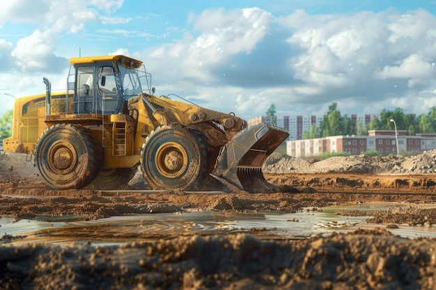 Voorbereiding van het terrein voor de bouw van nieuwe gebouwen