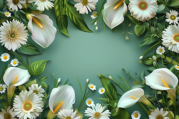 Voorjaars bloemen achtergrond gemaakt met Generative AI