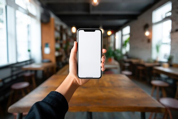 Foto voorkant van een smartphone in de hand