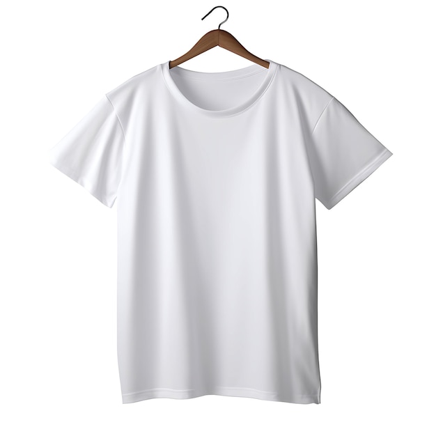 Voorzijde blank wit T-shirt met hanger ontwerp