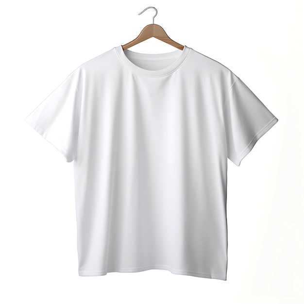 Voorzijde blank wit T-shirt met hanger ontwerp