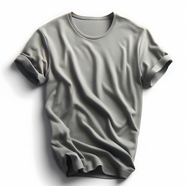 Voorzijde lege grijze t-shirt met hanger sjabloon Shirt mockup concept met gewone kleding AI gegenereerd