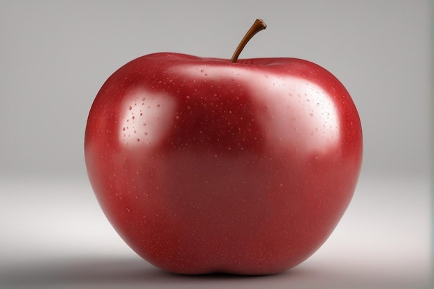 Voorzijde van 3D-beeld van verse realistische rode appels rijp en zachte vruchten op witte achtergrond