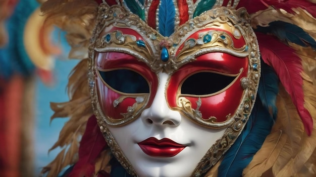 Foto voorzijde van een carnavalmasker
