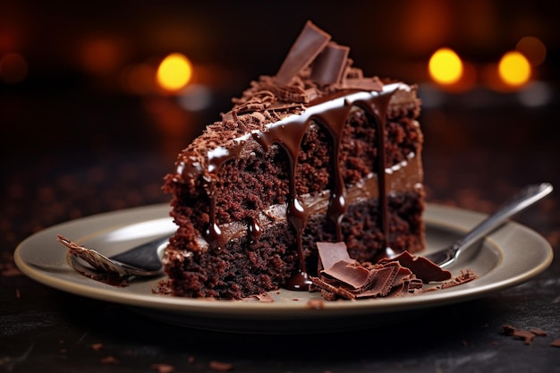 Foto voorzijde van een heerlijke chocoladekoek met amandelen