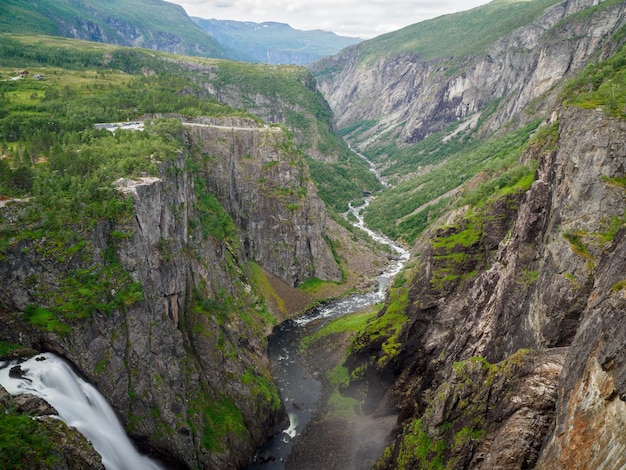 Voringfossen waterfall shot with a long exposure Norway