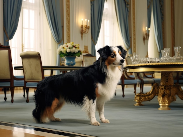 Vorstelijke hond met een koninklijke uitstraling in een koninklijke setting