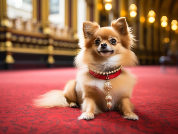 Vorstelijke hond met een koninklijke uitstraling in een koninklijke setting