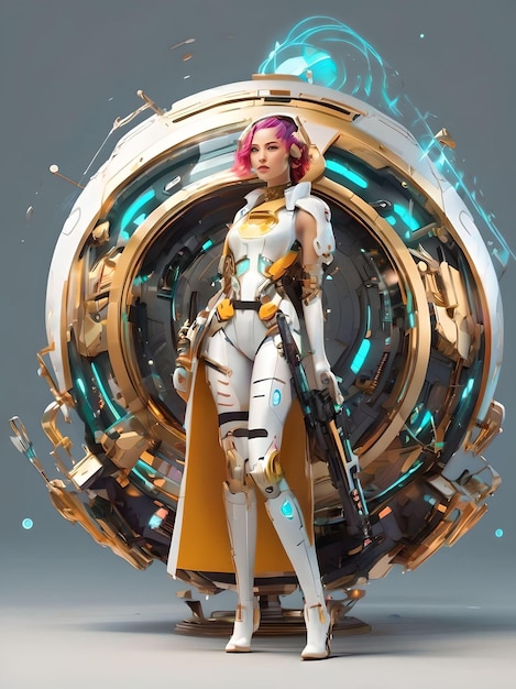 Vortex Cipher Beautiful Young Cyberpunk Mechanical Girl