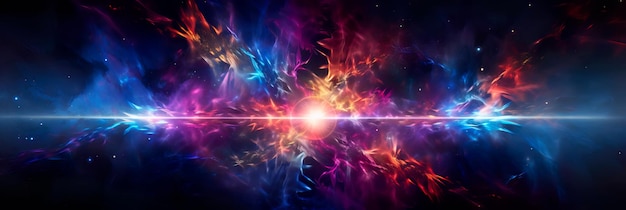 Photo vortex of time and space with dynamic fractal patterns converging into a central magic explosion star generative ai